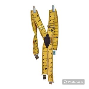 Tape Measure Print Suspenders Mens XL
